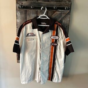 Men's Harley Davidson Screamin Eagle Short Sleeve Button Down Collared Shirt